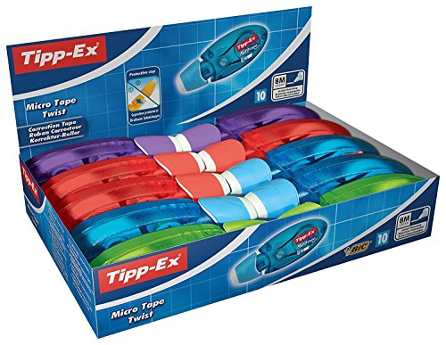 Tipp-Ex Korrekturroller Micro Tape Twist mit Schutzkappe, in 4 Farben, 8m x 5 mm, 10er Pack, Ideal für das Büro, das Home Office oder die Schule Tipp-Ex Korrekturroller Micro Tape Twist mit Schutzkappe, in 4 Farben, 8m x 5 mm, 10er Pack, Ideal für das Büro, das Home Office oder die Schule von Tipp-Ex