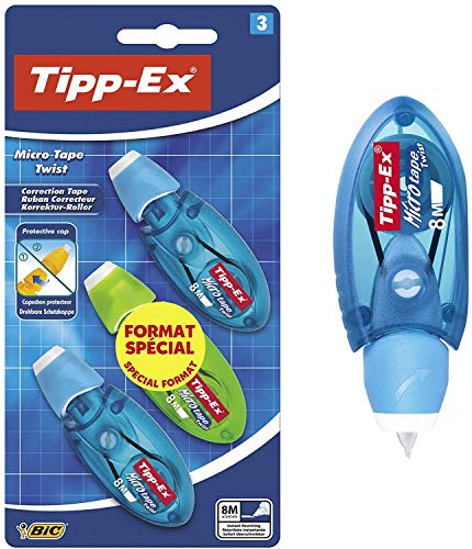 Tipp-Ex Micro Tape Twist Einweg-Korrekturroller, 3 Stück Farbe zufällig von Tipp-Ex