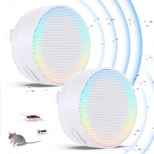 Mückenschutz Ultraschall Schädlingsbekämpfer, Insektenschutzmittel Elektrisch Schädlingsbekämpfungs-Plug-In für Ratte, Kakerlake, Moskiton, Spinne, Fruchtfliegen, Motten, Harmlos Haustiere, 2 Stück Mückenschutz Ultraschall Schädlingsbekämpfer, Insektenschutzmittel Elektrisch Schädlingsbekämpfungs-Plug-In für Ratte, Kakerlake, Moskiton, Spinne, Fruchtfliegen, Motten, Harmlos Haustiere, 2 Stück von Tiptop Home