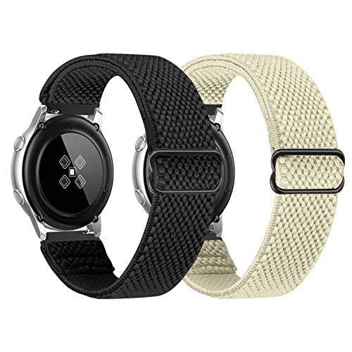 Tiptops 20mm 22mm Elastisches Armband Kompatibel mit Samsung Galaxy Watch/Huawei Watch/Garmin/Amazfit/Ticwatch,Elastisch Adjustable Nylon Ersatzband für Herren Damen von Tiptops