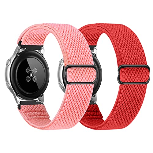 Tiptops 20mm 22mm Elastisches Armband Kompatibel mit Samsung Galaxy Watch/Huawei Watch/Garmin/Amazfit/Ticwatch,Elastisch Adjustable Nylon Ersatzband für Herren Damen von Tiptops