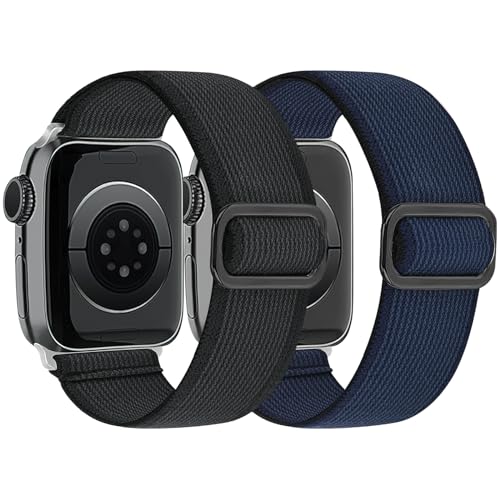 Tiptops Elastisches Armband Kompatibel mit Apple Watch 38mm 40mm 41mm 42mm 44mm 45mm 49mm Damen Herren, Dehnbare Nylon Armbänder Solo Loop Armband für iWatch Ultra/Ultra 2/Series SE 9 8 7 6 5 4 3 2 1 von Tiptops