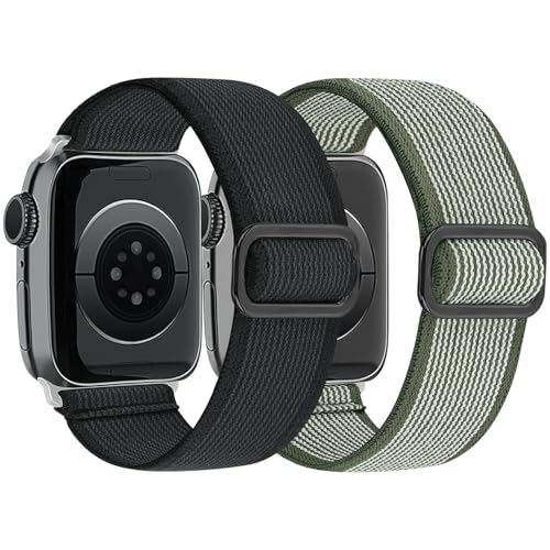 Tiptops Elastisches Armband Kompatibel mit Apple Watch 38mm 40mm 41mm 42mm 44mm 45mm 49mm Damen Herren, Dehnbare Nylon Armbänder Solo Loop Armband für iWatch Ultra/Ultra 2/Series SE 9 8 7 6 5 4 3 2 1 von Tiptops