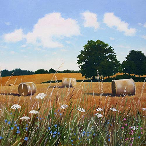 Heather Blanchard Grußkarte mit Wildblumen und Landschaft, August von Tirrito