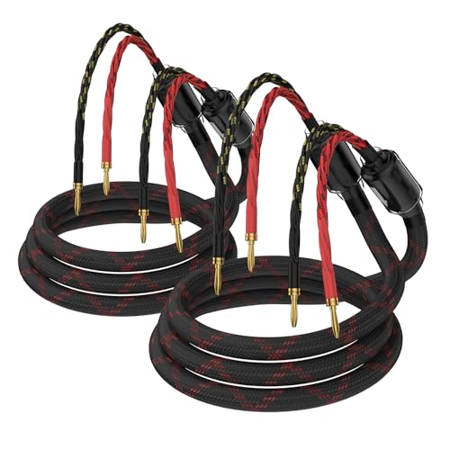 Lautsprecherkabel Bananenstecker Lautsprecher, 1 Paar HiFi OFC Braid Lautsprecher Kabel mit Bananenstecker zu Bananenstecker für Lautsprecher Verstärker Home Theater Konzerte, KTV. (2.5 Meter) von Tirstrup