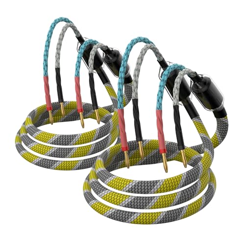 Tirstrup 9AWG 16-adriges Lautsprecherkabel aus sauerstofffreiem Kupfer, ein Paar vergoldete Bananenstecker Lautsprecherkabel (16cores B-B 2.5M) von Tirstrup