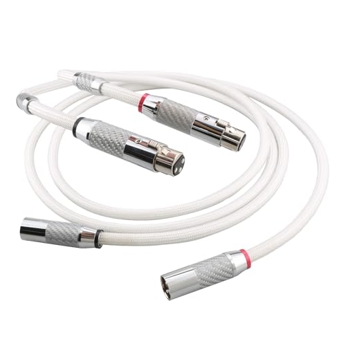 Tirstrup XLR Kabel Mikrofonkabel Versilbert Premium 3-Pin symmetrischer XLR Stecker auf Buchse Mikrofon-Kabel DMX Kabel XLR Patchkabel für Mikrofon,Verstärker,Mischpult,Hifi Lautsprecher.(1M,Weiß) von Tirstrup