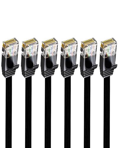 CAT 6 Ethernet-Kabel, 1 m, schwarz, Netzwerkkabel, Hochgeschwindigkeitskabel, CAT6, Ethernet-Patchkabel, LAN-Kabel, CAT6, Gigabit, Internet, LAN-Patchkabel für TV, Gaming, Router CAT 6 Ethernet-Kabel, 1 m, schwarz, Netzwerkkabel, Hochgeschwindigkeitskabel, CAT6, Ethernet-Patchkabel, LAN-Kabel, CAT6, Gigabit, Internet, LAN-Patchkabel für TV, Gaming, Router von Tiryns