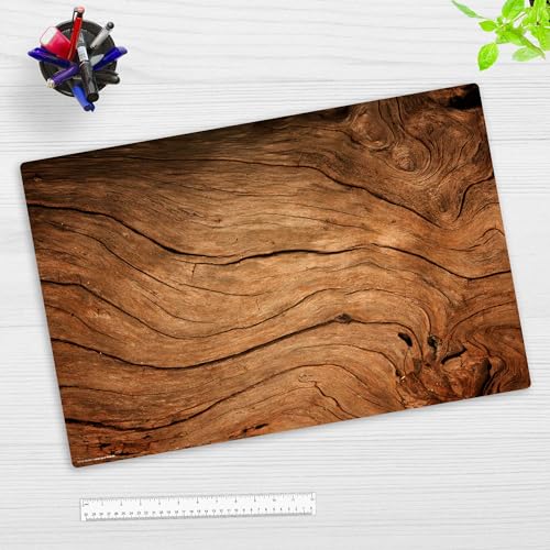 Schreibtischunterlage für Kinder und Erwachsene – “Rustikales Holz Landhausromantik“ – aus erstklassigem Vinyl (Kunststoff) – 60 x 40 cm – Rutschfeste Schreibunterlage – Made in Germany von Tischsetmacher