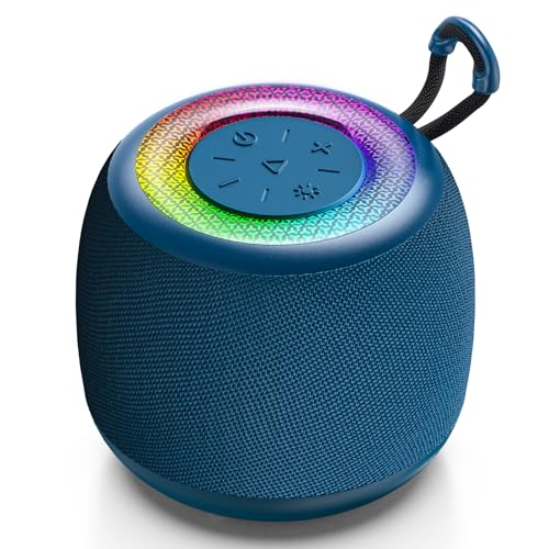 Tisco Mini Tragbarer Bluetooth Lautsprecher- 24 Std. Spielzeit, Bluetooth 5.3 Musikbox, HD-Stereoklang, Wasserdicht, RGB-Licht, TWS Paarung/AUX/TF-Karte/USB, ideal für Reisen/Sport/Party(Blau) (Blau) von Tisco