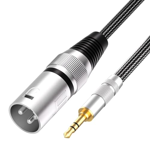 TISINO 3,5 mm auf XLR-Kabel, unsymmetrisch Mini-Klinkenstecker 3,5mm AUX auf XLR-Stecker Adapter-Mikrofonkabel,0,5m von Tisino