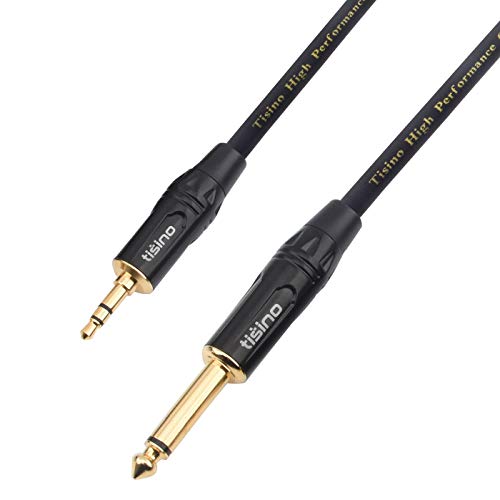 TISINO 6,3 mm Mono auf 3,5 mm Stereo-Verbindungskabel Klinke Kabel Klinkenstecker Audio Adapter (Mono zu Stereo) -2m von Tisino