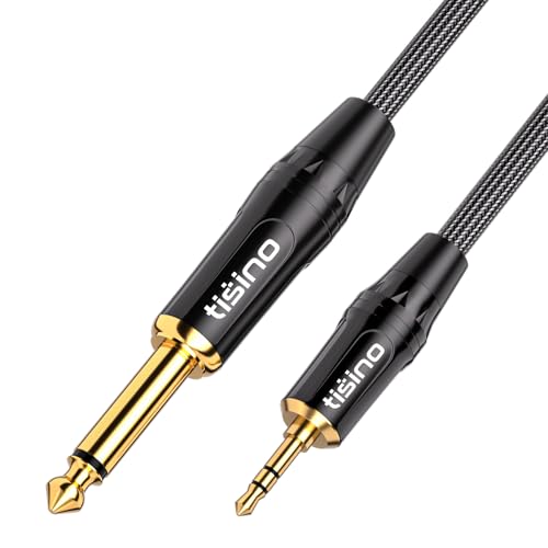 Tisino 6,3 mm Mono auf 3,5 mm Stereo-Verbindungskabel Klinke Kabel Klinkenstecker Audio Adapter (Mono zu Stereo) -2m von Tisino