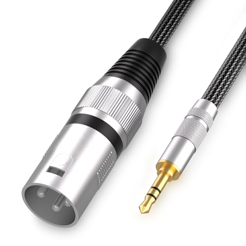 Tisino 3,5 mm auf XLR-Kabel, unsymmetrisch Mini-Klinkenstecker 3,5mm AUX auf XLR-Stecker Adapter-Mikrofonkabel,3m von Tisino