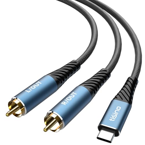 Tisino USB C auf Cinch Audio Kabel, USB C auf 2 RCA Y-Splitter Stereo Kabel für Laptop, Smartphone, Tablet zu Heimkino, DVD, Verstärker, Lautsprecher, Mischpult Mixer (1M) von Tisino