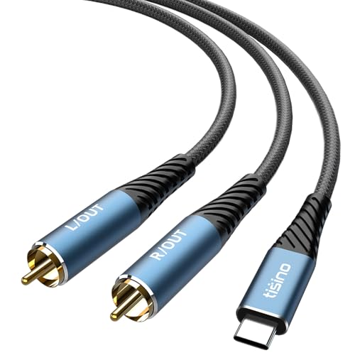 Tisino USB C auf Cinch Audio Kabel, USB C auf 2 RCA Y-Splitter Stereo Kabel für Laptop, Smartphone, Tablet zu Heimkino, DVD, Verstärker, Lautsprecher, Mischpult Mixer (2M) von Tisino