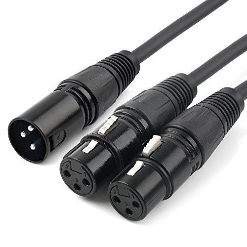 Tisino XLR-Splitterkabel, 3-polige XLR-Buchse auf zwei XLR-Stecker Patch Y-Kabel Symmetrisches Mikrofon-Splitterkabel Audio-Adapter- 3M von Tisino