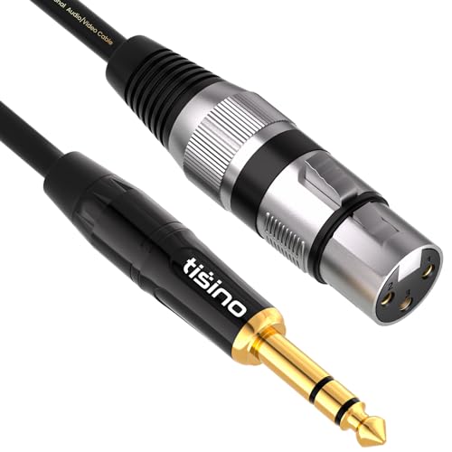 Tisino XLR auf Klinke 6,3, XLR-Buchse auf 6,3 mm Klinken Stereo Mikrofonkabel Symmetrisches Signalverbindungskabel- 3M von Tisino