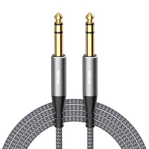 Tisino klinkenkabel 6,3mm TRS Kabel - 1/4" Stecker Audiokabel Symmetrisches Nylongeflecht - Pro Interconnect und Gitarrenkabel Audiokabel für Studio-Monitore, Mischpult, Lautsprecher, 1m Tisino klinkenkabel 6,3mm TRS Kabel - 1/4" Stecker Audiokabel Symmetrisches Nylongeflecht - Pro Interconnect und Gitarrenkabel Audiokabel für Studio-Monitore, Mischpult, Lautsprecher, 1m von Tisino