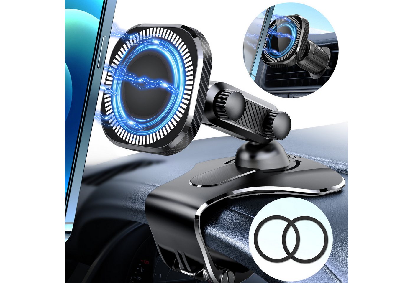Tisoutec KFZ Handyhalterung Auto Magnet Lüftung,Auto Zubehör,360°Drehung Smartphone-Halterung von Tisoutec
