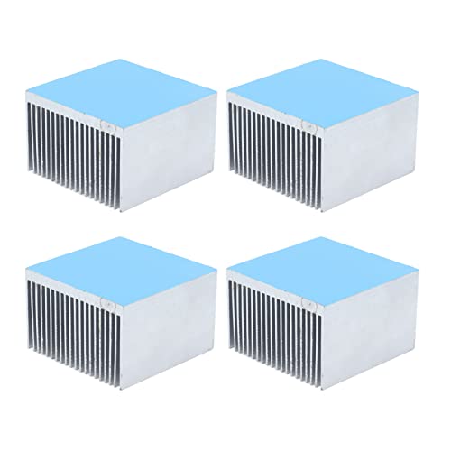 4 Stück 60 mm Kühlkörper, 60 x 60 x 39 mm Aluminium Kühlkörper Kühlrippen Kit zum Kühlen von 3D Druckern und LED Lichtgeräten(Mit Kleber) von Tissting