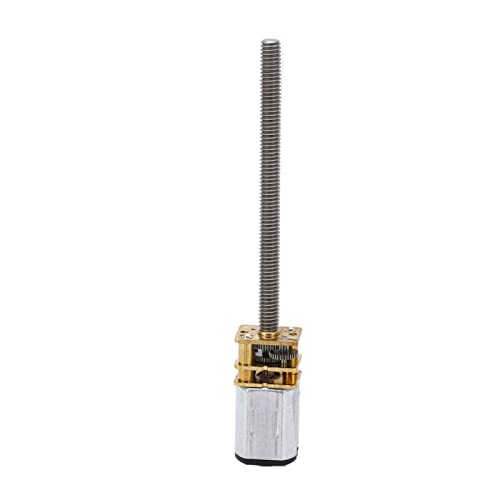DC6V 60RPM Getriebemotor Lange Ausgangswelle M4x55 Gewindestange Elektrischer Mikrogetriebemotor für Aufzüge, Fahrwerke, Mechanische Arme, Elektronisches Spielzeug von Tissting