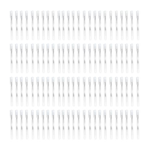 100 Stück Schwarze Gelschreiber, 0,5mm Extra Feine Spitze Stifte Glatt Schreibende Kugelschreiber mit Transparenter Mattierter Schale für Büro, Schule und Schreibwarenbedarf von Tissting