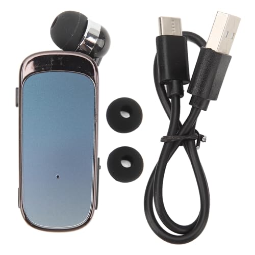 Tissting Bluetooth Ohrhörer Clip On Bluetooth 5.2 Einziehbare Fahren Farbverlauf Kopfhörer Kragen Clip Headsets für Outdoor Sportarten (Farbverlauf Blau) von Tissting