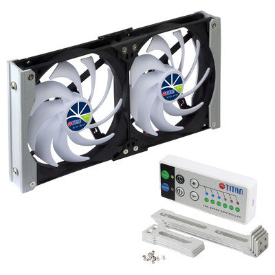 Titan TTC-SC20(B)+ Kühlschrank-Doppellüfter 120x25mm IP55, Timermodus von Titan