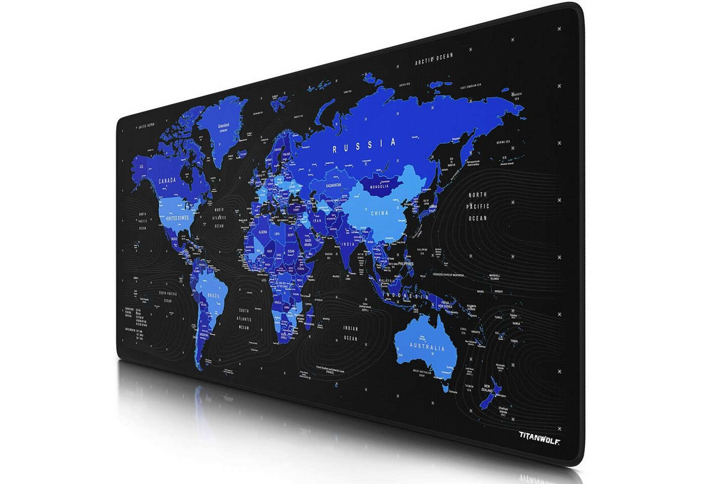 Titanwolf Gaming Mauspad XXL Speed Mousepad 900 x 400 x 3 mm, große Tischunterlage, rutschfest, abwaschbar, Geschwindigkeit & Präzision, Welktarte blau Titanwolf Gaming Mauspad XXL Speed Mousepad 900 x 400 x 3 mm, große Tischunterlage, rutschfest, abwaschbar, Geschwindigkeit & Präzision, Welktarte blau von Titanwolf