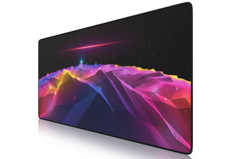 Titanwolf Gaming Mauspad XXL Speed Mousepad 900 x 400 x 3 mm, große Tischunterlage, rutschfest, abwaschbar, Geschwindigkeit & Präzision, Retro Space von Titanwolf