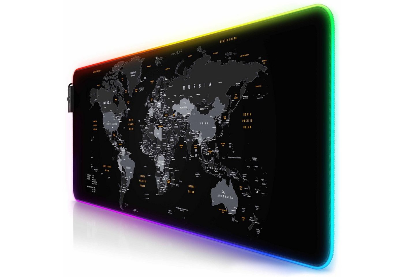 Titanwolf Gaming Mauspad RGB Mousepad 800 x 300 x 3 mm, LED Multi Color XL Tischunterlage, rutschfest, abwaschbar, Geschwindigkeit & Präzision, Weltkarte 1 Titanwolf Gaming Mauspad RGB Mousepad 800 x 300 x 3 mm, LED Multi Color XL Tischunterlage, rutschfest, abwaschbar, Geschwindigkeit & Präzision, Weltkarte 1 von Titanwolf
