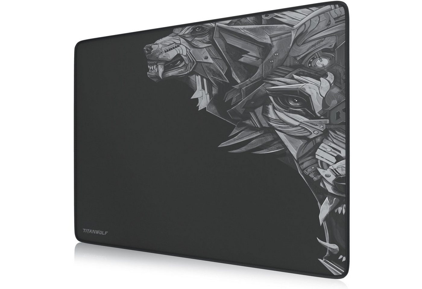 Titanwolf Gaming Mauspad, XL - 440 x 350mm Mousepad mit Stoffoberfläche, Gummierte Rückseite von Titanwolf