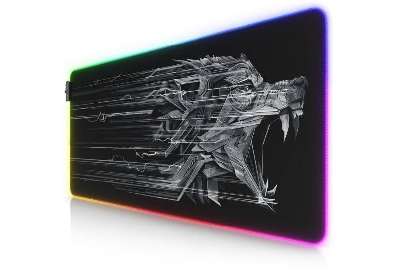 Titanwolf Gaming Mauspad, XL RGB Mousepad 900 x 400 mm, verbessert Präzision & Geschwindigkeit von Titanwolf