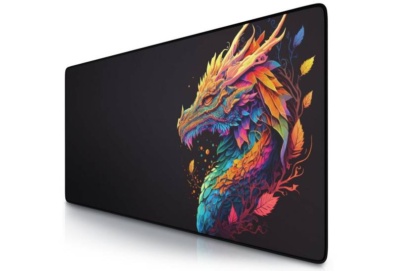 Titanwolf Gaming Mauspad XXL Speed Mousepad 900 x 400 x 3 mm, große Tischunterlage, rutschfest, abwaschbar, Geschwindigkeit & Präzision, Color Dragon von Titanwolf