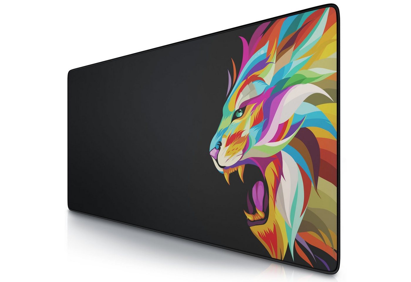 Titanwolf Gaming Mauspad, XXL, glattes Stoffgewebe, Speed Mousepad 900 x 400mm, Color Lion 2 von Titanwolf