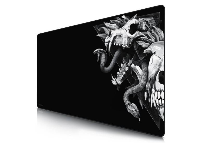 Titanwolf Gaming Mauspad XXXL Speed Mousepad 1200 x 600 x 3 mm, große Tischunterlage, rutschfest, abwaschbar, Geschwindigkeit & Präzision, Wolf Skull von Titanwolf