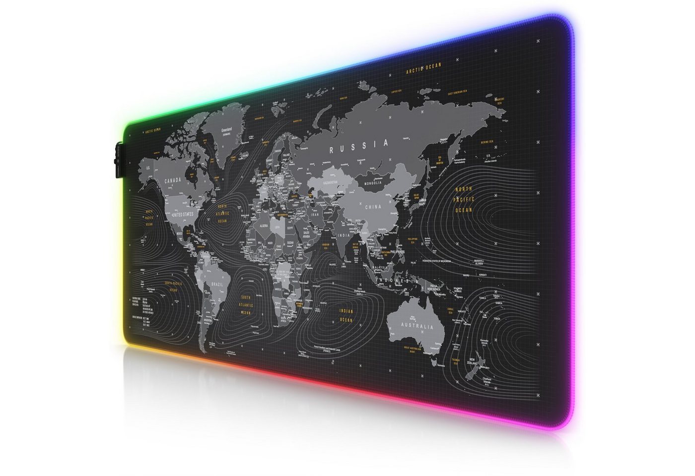 Titanwolf Gaming Mauspad RGB Mousepad 900 x 400 x 3 mm, LED Multi Color XXL Tischunterlage, rutschfest, abwaschbar, Geschwindigkeit & Präzision, Weltkarte Global Titanwolf Gaming Mauspad RGB Mousepad 900 x 400 x 3 mm, LED Multi Color XXL Tischunterlage, rutschfest, abwaschbar, Geschwindigkeit & Präzision, Weltkarte Global von Titanwolf