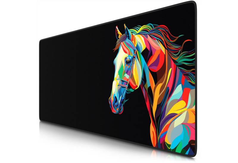 Titanwolf Gaming Mauspad XXL Speed Mousepad 900 x 400 x 3 mm, Schreibtischauflage, abwaschbar, rutschfeste Rückseite, Geschwindigkeit & Präzision, Colour Horse von Titanwolf