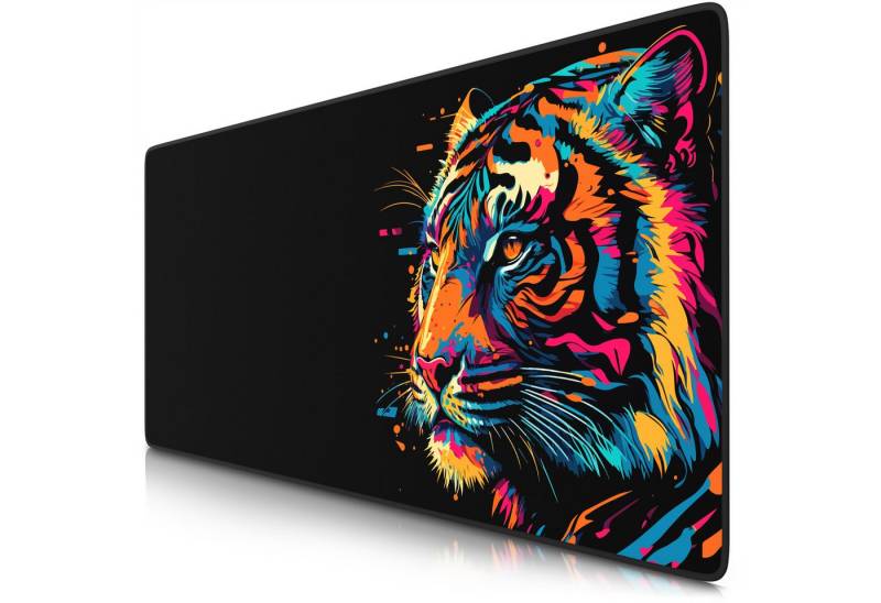 Titanwolf Gaming Mauspad XXL Speed Mousepad 900 x 400 x 3 mm, Schreibtischauflage, abwaschbar, rutschfeste Rückseite, Geschwindigkeit & Präzision, Colour Tiger 2 von Titanwolf