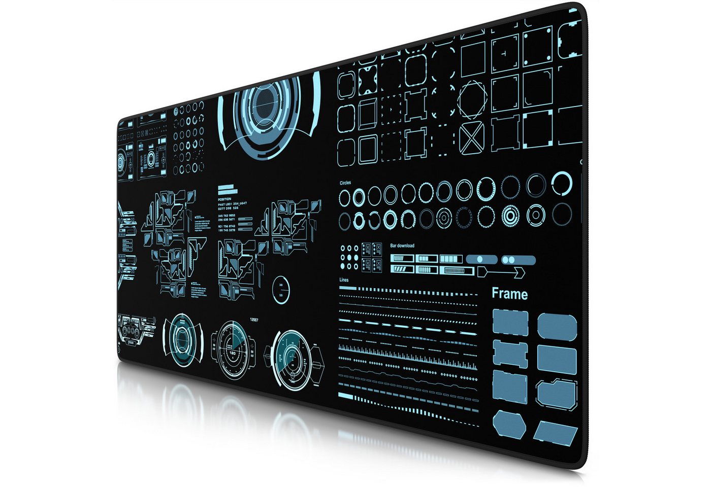 Titanwolf Gaming Mauspad XXL Speed Mousepad 900 x 400 x 3 mm, Schreibtischauflage, abwaschbar, rutschfeste Rückseite, Geschwindigkeit & Präzision, HUD Future Titanwolf Gaming Mauspad XXL Speed Mousepad 900 x 400 x 3 mm, Schreibtischauflage, abwaschbar, rutschfeste Rückseite, Geschwindigkeit & Präzision, HUD Future von Titanwolf