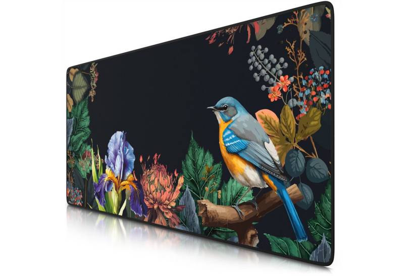 Titanwolf Gaming Mauspad XXL Speed Mousepad 900 x 400 x 3 mm, Schreibtischauflage, abwaschbar, rutschfeste Rückseite, Geschwindigkeit & Präzision, Modern Floral von Titanwolf