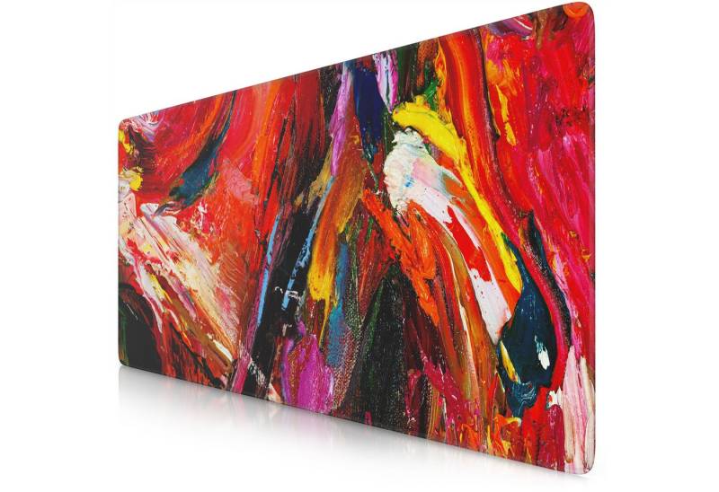 Titanwolf Gaming Mauspad XXL Speed Mousepad 900 x 400 x 3 mm, Schreibtischauflage, abwaschbar, rutschfeste Rückseite, Geschwindigkeit & Präzision, Oilpaint-Modern von Titanwolf