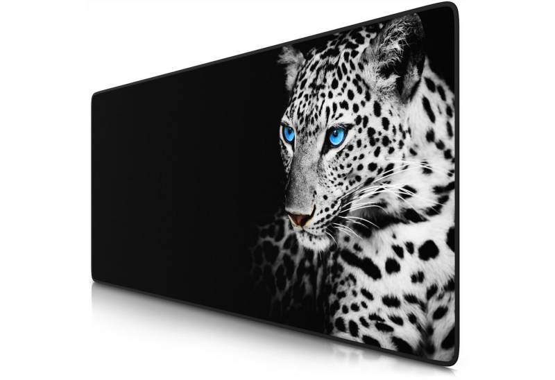 Titanwolf Gaming Mauspad XXL Speed Mousepad 900 x 400 x 3 mm, Schreibtischauflage, abwaschbar, rutschfeste Rückseite, Geschwindigkeit & Präzision, White Leopard von Titanwolf