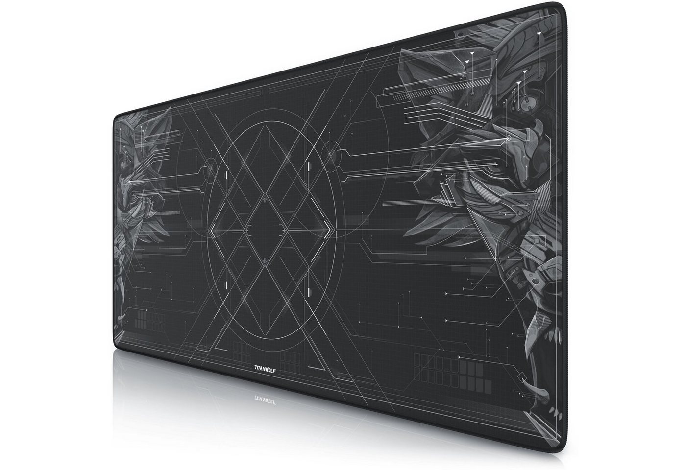 Titanwolf Gaming Mauspad XXL Speed Mousepad 900 x 400 x 3 mm, große Tischunterlage, Large Size, rutschfest, abwaschbar, für Geschwindigkeit & Präzision, HUD Motiv Titanwolf Gaming Mauspad XXL Speed Mousepad 900 x 400 x 3 mm, große Tischunterlage, Large Size, rutschfest, abwaschbar, für Geschwindigkeit & Präzision, HUD Motiv von Titanwolf