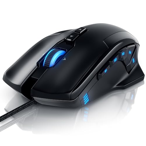 Titanwolf - Gaming Optical Mouse mit 12 programmierbare Tasten - Maus mit 10800 DPI Abtastrate - High Precision Polling-Rate bis 1000Hz - MMO Gaming Specialist Modell von Titanwolf