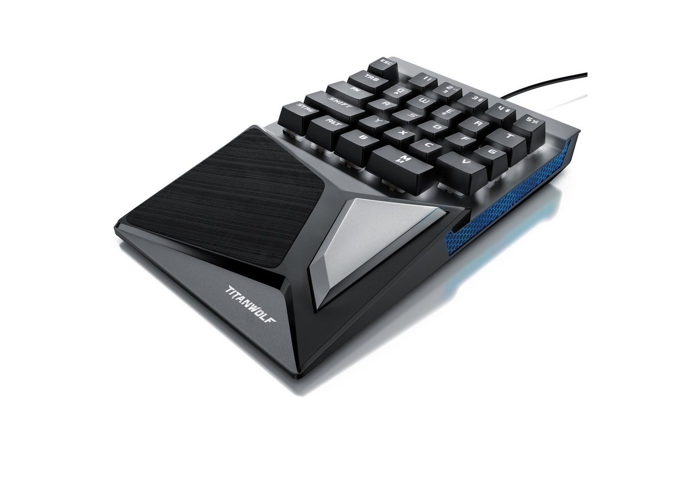 Titanwolf Gaming-Tastatur (mechanische Keypad Tastatur mit 28 Tasten, Gaming Einhandtastatur) von Titanwolf