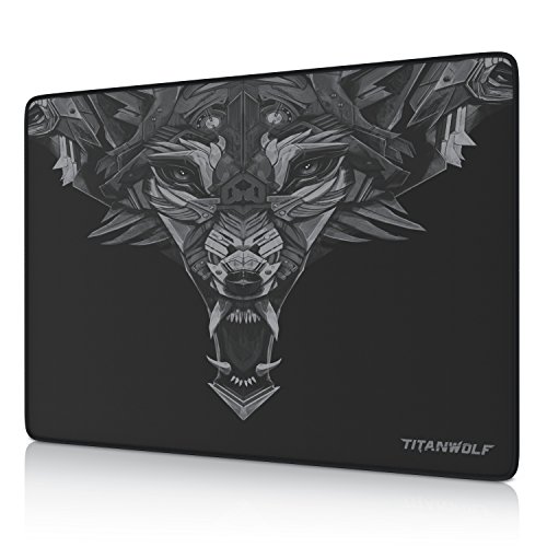 Titanwolf Speed Gaming Mauspad - 350 x 250mm - Komfort Mousepad - Tischunterlage Kopf - verbessert Präzision und Geschwindigkeit - für stabilen Halt auf glatten Oberflächen von Titanwolf