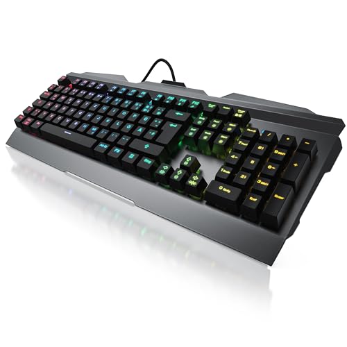 Titanwolf - mechanische Gaming Tastatur -LED Mechanical Keyboard - Anti Ghosting - QWERTZ Layout DE - RGB LED Hintergrundbeleuchtung 19 Lichtmodis Benutzerdefinierter Beleuchtungsmodus von Titanwolf