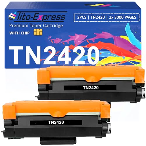 TN2420 TN-2420 TN2410 Kompatibel für Toner Brother HL-L2350dw HL-L2370dn HL-L2375dw HL-L2310d MFC-L2710dw MFC-L2710dn MFC-L2750dw MFC-L2730dw DCP-L2530dw DCP-L2510d DCP-L2550dn Schwarz 2-Pack von Tito-Express EcoSerie